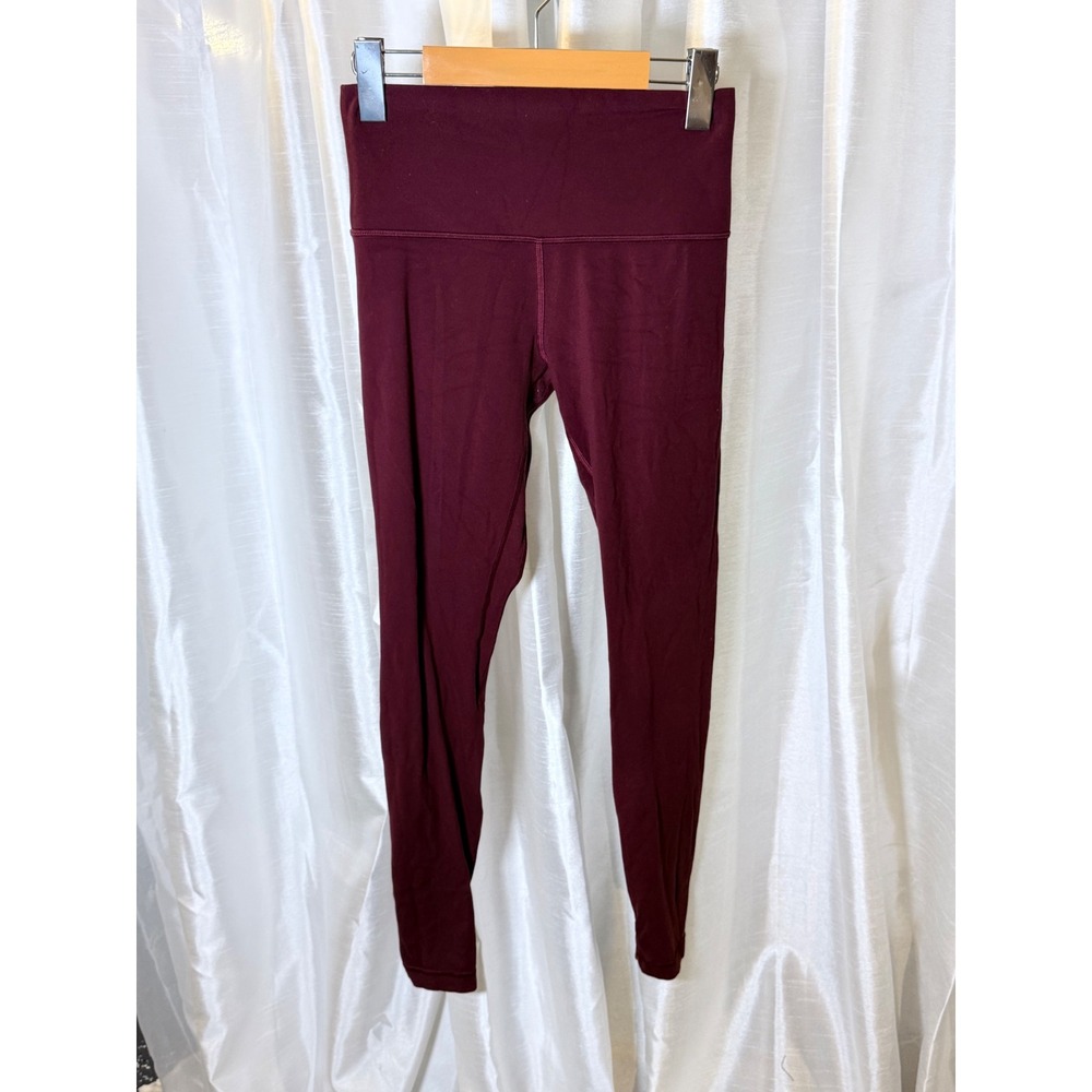 Lululemon Leggings Women 6 Burgundy High Rise Full Length Activewear LW5DITS